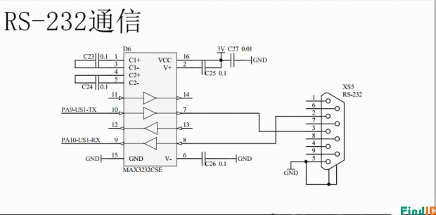 芯片MAX3232CSE电平标准转换