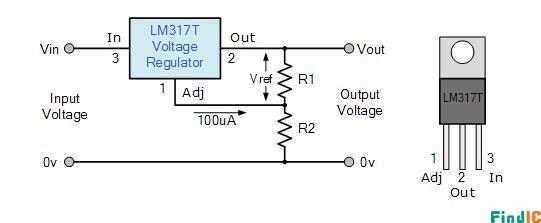 LM317T可变电压稳压器 LM317T可变电压稳压器