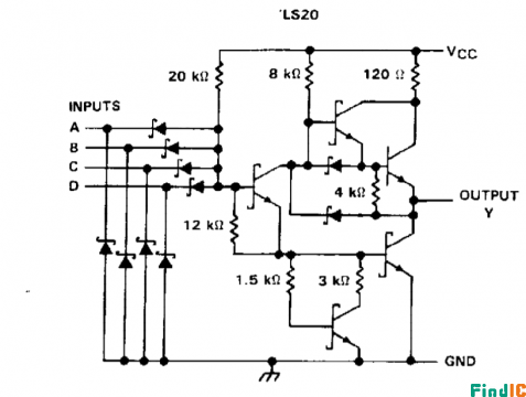 SN74LS20引脚逻辑 SN74LS20引脚逻辑