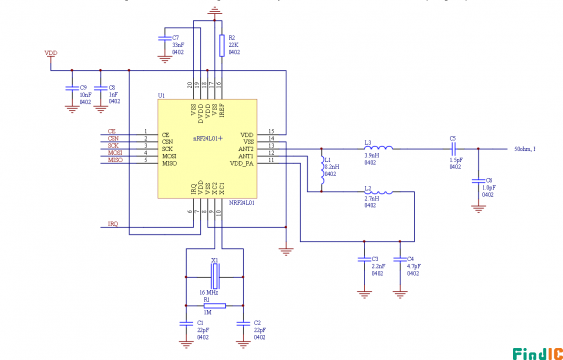 NRF24L01典型应用图 NRF24L01典型应用图