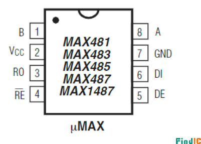 MAX485ESA引脚图 MAX485ESA引脚图