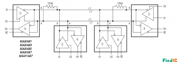 MAX485ESA应用电路图 MAX485ESA应用电路图